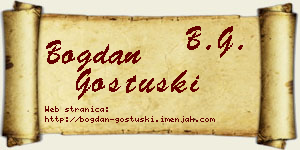 Bogdan Gostuški vizit kartica
